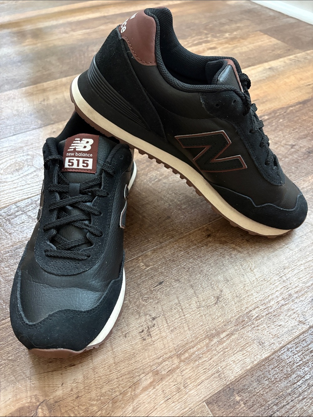 New Balance Men's 515 Black Sneakers with Brown Tabs